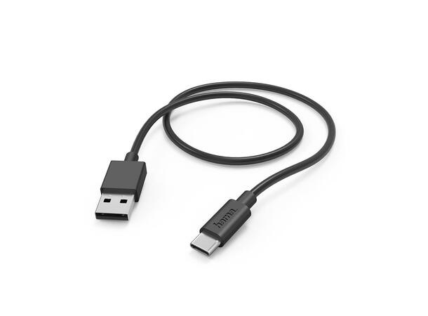 Hama kabel USB-A til USB-C Svart 1,0m USB kabel 1 meter