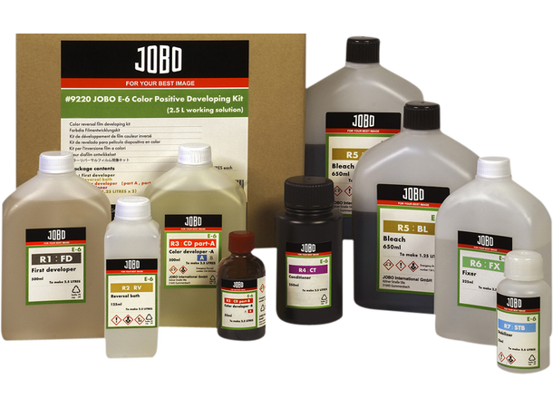 Jobo E-6 6-bads Kjemi Sett 4 x 2,5L Sett for fremkalling av E-6 Film 