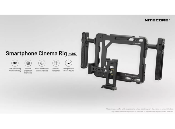 Nitecore NCR10 Mobilrigg Holder med håndtak for telefonvideo
