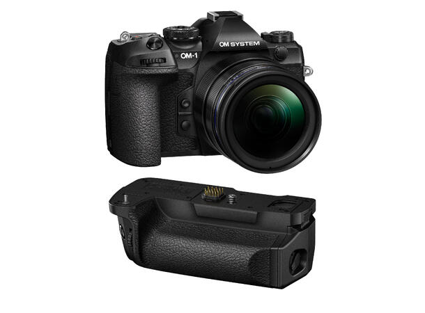 OM SYSTEM OM-1 Mark II Kit+ HLD-10 grep Kit med OM SYSTEM 12-40 f/2.8 Pro II 