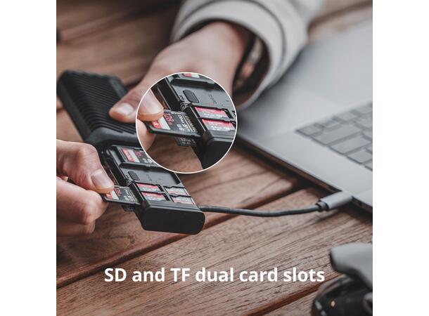 PGYTECH CreateMate Kortleser til SD kort Sort,  SD og Micro SD, med oppbevaring 