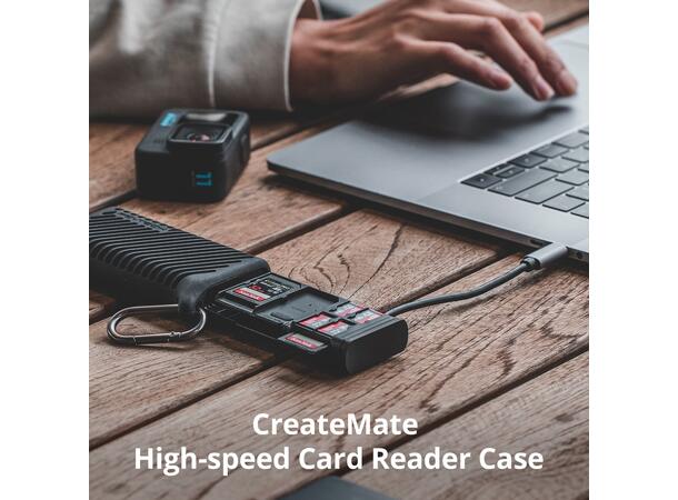 PGYTECH CreateMate Kortleser til SD kort Sort,  SD og Micro SD, med oppbevaring 