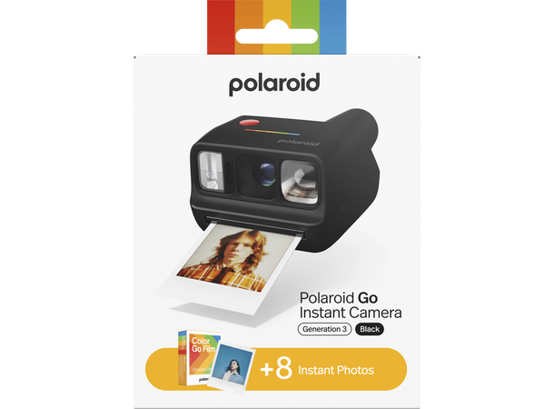 Polaroid Go Gen 3 Color film bundle Sort Inkludert en pakke med film (8 bilder) 