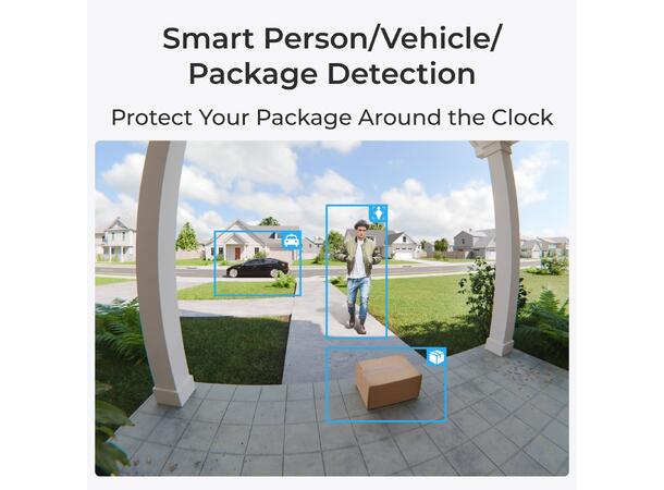 Reolink Doorbell Battery Hvit 2K, Dual-Band Wifi, 7000mAh, Deteksjon 