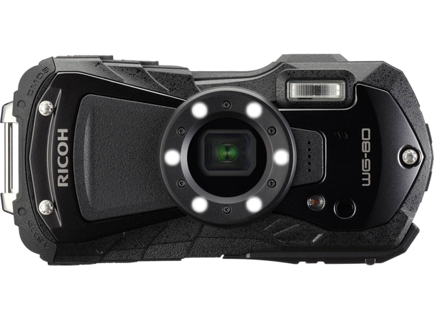 Ricoh WG-80 - Sort Vanntett, støtsikker og 5x optisk zoom 