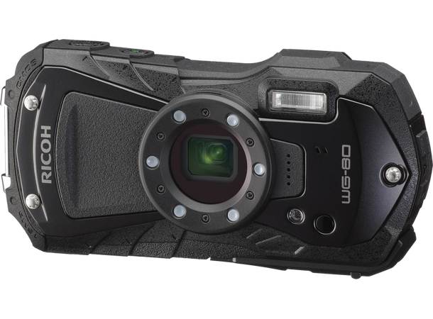 Ricoh WG-80 - Sort Vanntett, støtsikker og 5x optisk zoom 