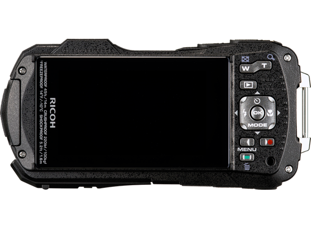 Ricoh WG-80 - Sort Vanntett, støtsikker og 5x optisk zoom 