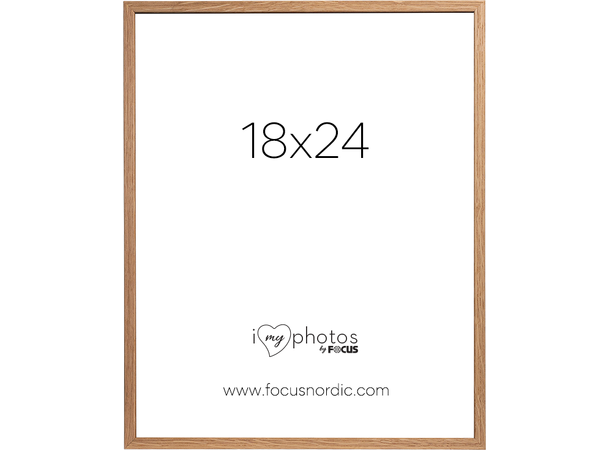 Rock Ramme 18x24 Eik Tynn ramme i tre med glass 
