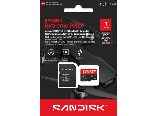 Sandisk MicroSD Extreme Pro V30 1TB Rask, robust, pålitelig, profesjonell 