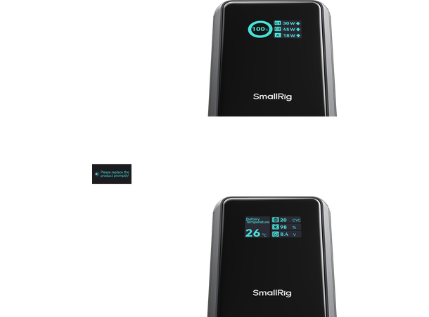 Smallrig 6057 Nano36 Power Bank 10 000 mAh, innebygd USB-C ledning 