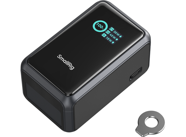 Smallrig 6057 Nano36 Power Bank 10 000 mAh, innebygd USB-C ledning 