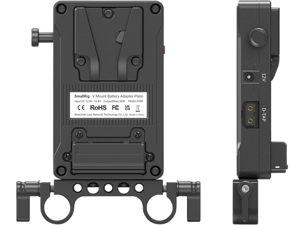Smallrig Batteri Adapter Plate V-Mount med Dual Rod clamp (enkel versjon) 