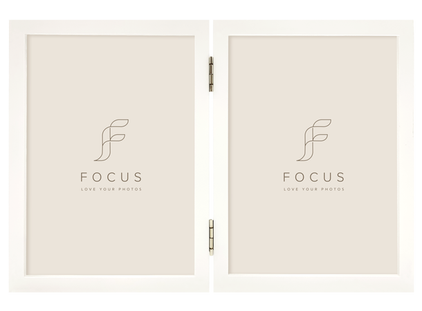 Willow Hvit Ramme 10x15 cm dobbel Elegant hvit ramme i tre 