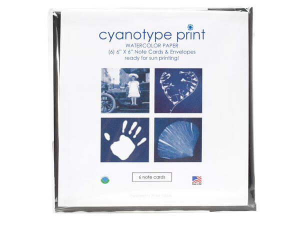 Blue Sunprints Cyanotype Notecard Kit 6x6" - pakke med 6 kort og konvolutter 