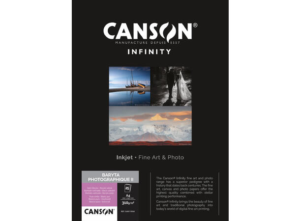 Canson Baryta Photographique II A4 25 ark, 310 gsm