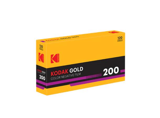 Eastman Kodak Gold 200 120 5-pakning 120-film, 200 ASA, 5 ruller 