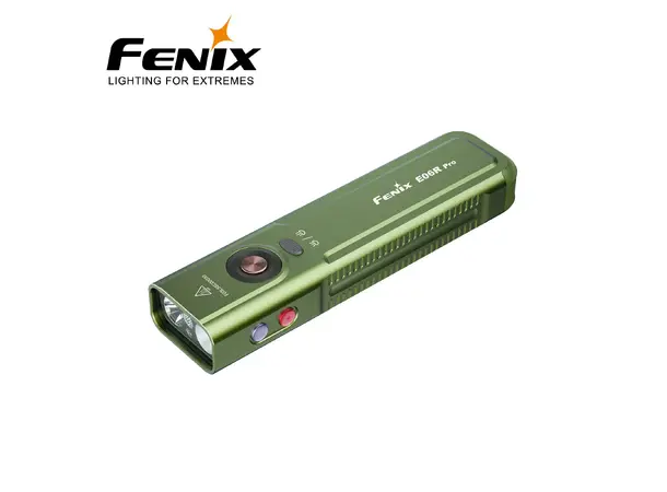 Fenix E06R Pro 1600lm LED/UV/Laser Olive Minilykt m/ hvitt lys, UV-lys, laser m.m 