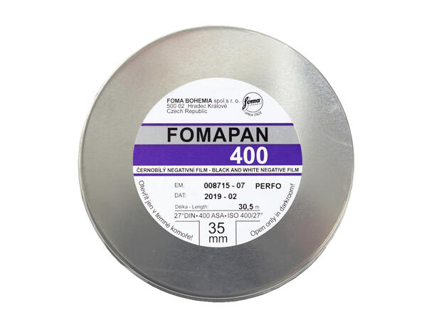 Foma Fomapan 400 135 30,5 meter rull Bulk. ISO 400, S/H-film 