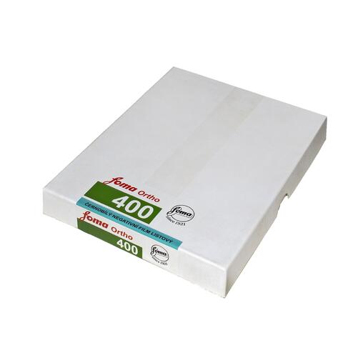 Foma Ortho 400 4x5 25 blad ISO 400. S/H. 25 stk 4x5 bladfilm