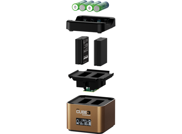 Hahnel ProCube 3 Twin Charger, OM System Smart dobbellader 