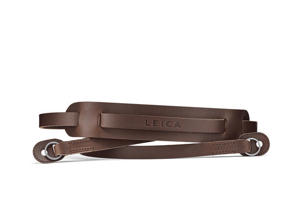 Leica Bærerem m/skulderpute, Mørk brun Skulderreim i skinn 
