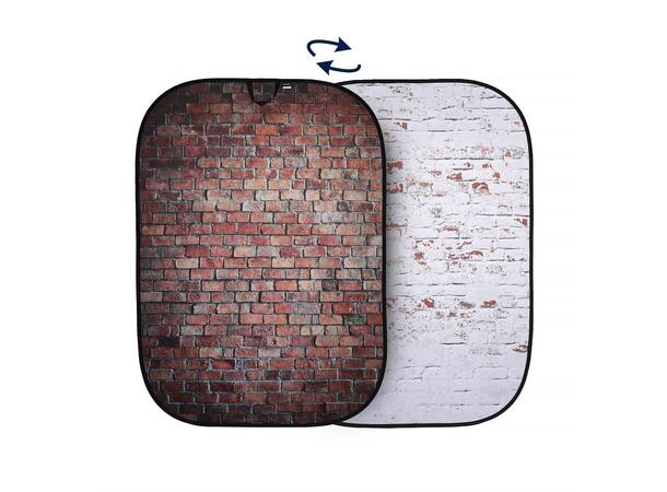 Manfrotto  Classic Red/Distressed White Vendbar bakgrunn  1,5x2,1 