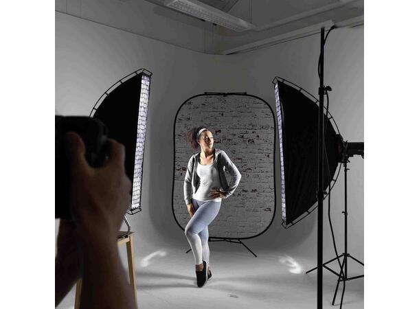 Manfrotto  Classic Red/Distressed White Vendbar bakgrunn  1,5x2,1 