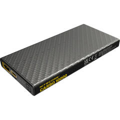 Nitecore Carbo 10000 Powerbank 10 000mAh. Karbon. IPX5. Lett, kun 157g