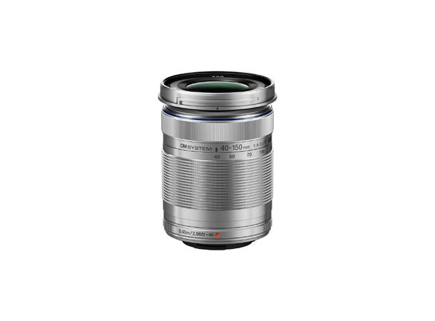 Olympus OM-D E-M10 Mark IV Sølv Dobbeltzoom-kit med 14-42 og 40-150 Sølv 