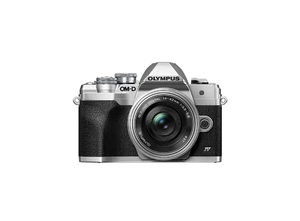 Olympus OM-D E-M10 Mark IV Sølv Dobbeltzoom-kit med 14-42 og 40-150 Sølv 