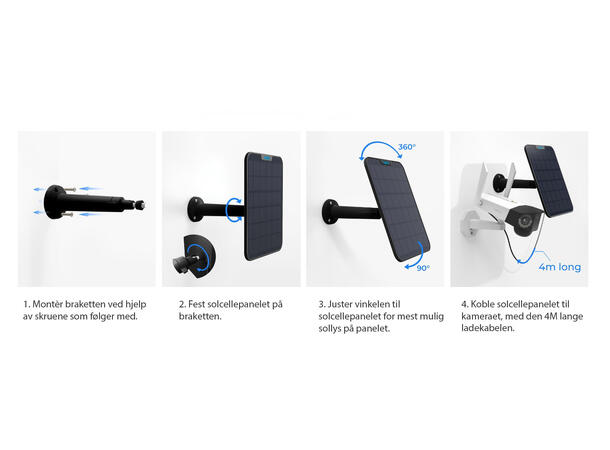 Reolink Solcellepanel 3 12W Hvit 12W Solcellepanel, USB-C 