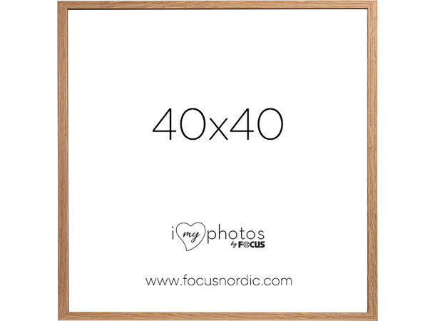 Rock Ramme 40x40 Eik Tynn ramme i tre med glass 