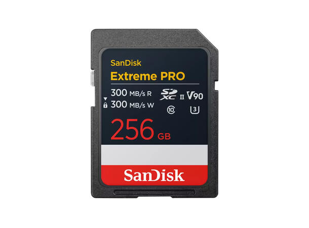 Sandisk Extreme Pro 256 GB V90 UHS-II. R:300/W:300 