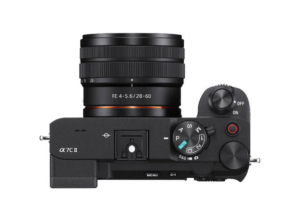 Sony A7C II kit m/ FE 28-60 f/4.0-5.6 Sort, Kompakt størrelse - fullformat 