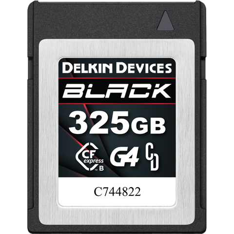 Delkin CFexpress Black 325GB G4 (type B) Les 1800 MB/s, Skriv 1450 Mb/s