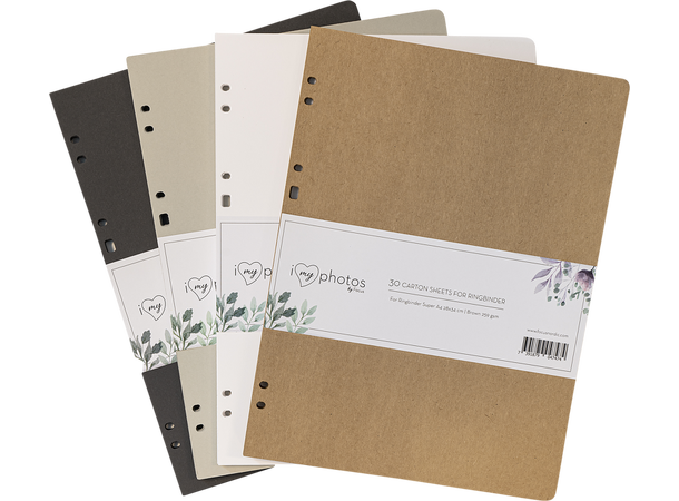 Focus Timesaver SA4 Kartong 30 pk Grå Albumark, størrelse 34x38 cm 