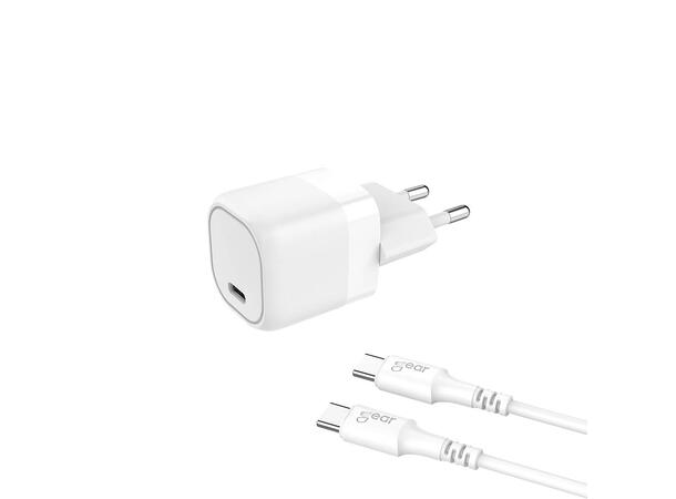 Gear Lader 220V 1xUSB-C PD/PPS 25W Kabel USB-C-USB-C 1m 