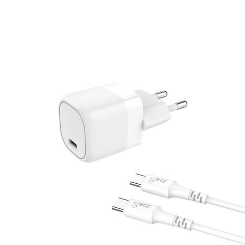 Gear Lader 220V 1xUSB-C PD/PPS 25W Kabel USB-C-USB-C 1m