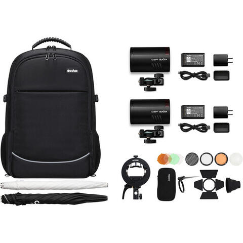 Godox AD100Pro TTL Pocket Dual Kit 2x blits kit med masse tilbeh&#248;r