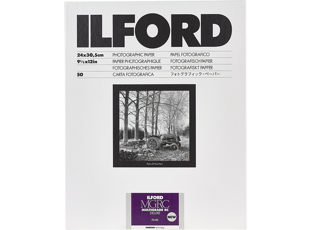 Ilford Multigrade RC Deluxe Pearl 24x30 50 stk 24x30,5 cm S/H mørkeromspapir 