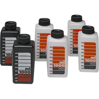 Jobo Bottle Kit 1000ml Sett med 2 svarte, og 4 hvite flasker