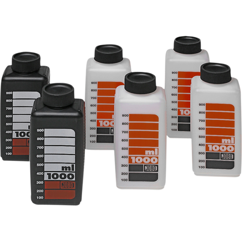 Jobo Bottle Kit 1000ml Sett med 2 svarte, og 4 hvite flasker