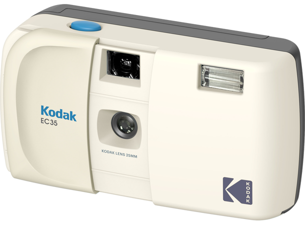 Kodak EC35 kamera m/Kodak film. Hvit Inkludert 24 bilder Kodakfilm 
