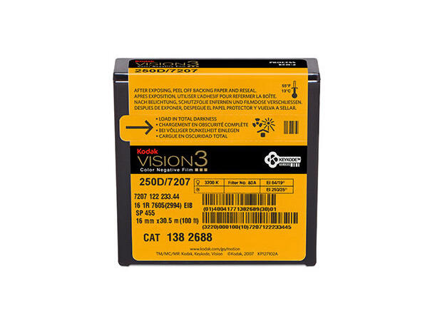 Kodak Vision3 16mm 250D 7207 100ft AHU Negativ fargefilm, ECN-2, 33 meter 