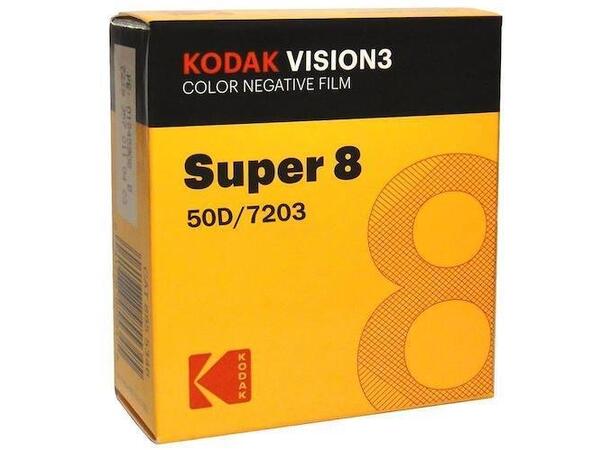 Kodak Vision3 Super 8 50D 7203 AHU Negativ fargefilm, ECN-2, 15 meter 