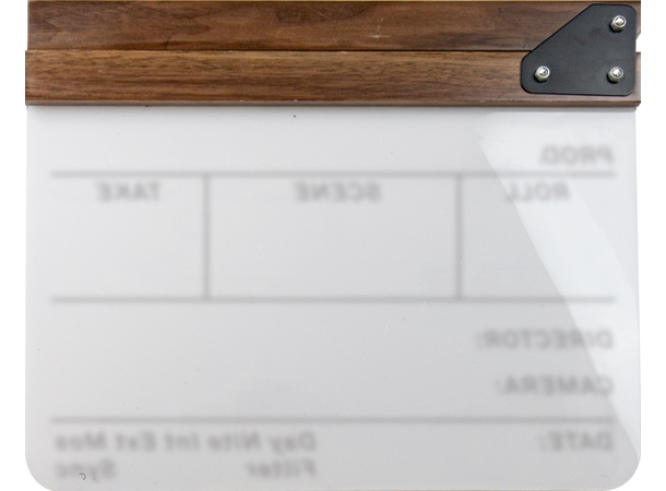 Kupo Clap Board 30x24 cm Clapper i hvit akryl 