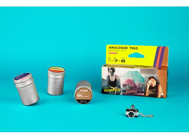 Lomography Analogue Trio Mixed Film Pack 35mm Metropolis, Purple, Color 92 sun-k 