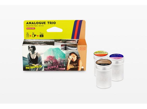 Lomography Analogue Trio Mixed Film Pack 35mm Metropolis, Purple, Color 92 sun-k 
