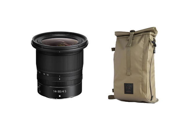 Nikon Z 14-30mm f/4 S + F-STOP sekk Lyssterk zoom med rask og stille fokus 