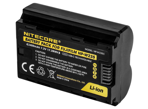 Nitecore NP-W235C USB-C Ladbart batterialternativ NP-W235 